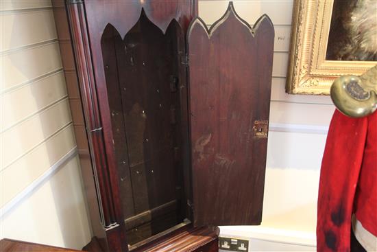 Major Scholfield of Manchester. An early 19th century flame mahogany cased eight day longcase clock, 8ft 6in.